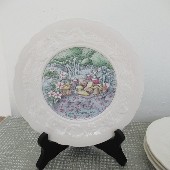 Gien France LES SAVEURS Salad Dessert Plates 8.5" Marie Pierre Boitard SET OF 4 - Picture 5 of 12